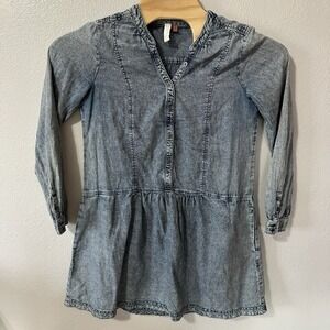 Anthropologie Pilcro Denim Dress Lorelei Tunic Long Sleeve Pockets Boho‎ Size 6